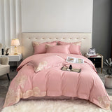 elvesmall  Luxury Bedding Set Royal 700TC Egyptian Cotton Flower Embroidery Duvet Cover Bed Sheets and Pillowcases Comforter Bedding Sets