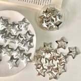 elvesmall 2/50Pcs Y2K Silver Star Hair Clips for Girls Filigree Star Metal Snap Clip Hairpins Barrettes Hair Jewelry Nickle Free Bobby Pin