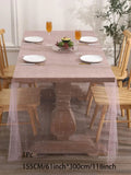 elvesmall  150X300CM Pearl Yarn Table Cloth Wedding Decoration Pearl Yarn Tulle Tablecloth Party Rectangular Table Background Decoration