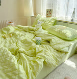 elvesmall  Summer Quilt Cool Comforter Quilt Seersucker  Soft Household Machine Washable Suitable Cool and Refreshing이불  Blanket