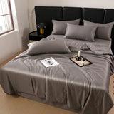 elvesmall Silk Summer Cool Quilt   New Washed Air Conditioning Quilt Ice Silk Summer Quilt Four Piece Bed Sheet and Comforter Blanket