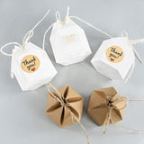 elvesmall 10Pcs Square Kraft Paper Candy Box With Rope Wedding Favor Lace Chocolate Box For Birthday Baby Shower Party Gift Pakcing Decor