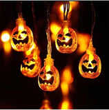 elvesmall  1.5m 10Led Halloween Pumpkin Ghost Skeletons Bat Spider Led Light String Festival Bar Home Party Decor Halloween Ornament