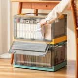 elvesmall 1pc Foldable Storage Trunk Open Storage Box Transparent Storage Box Home Wardrobe Clothes Organizer Large Capacity Clear Plastic