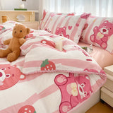 elvesmall  Home Textiles Bedding Set Soft Cotton Quality Queen Duvet Cover Set Sheets Pillowcase Bed Linen Single Double Bedding Sets 이불