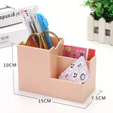 elvesmall Hollow Desk Organizer Desktop Storage Box Multifunction Stationery Holder Phone Stand Office Supplies Desk Set Pen Holder