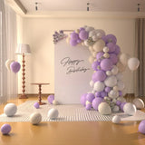 elvesmall 97pcs - White Purple Latex Balloon Arch Set Birthday, Wedding, Anniversary, Celebration, Party Decoration