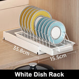 elvesmall Kitchen Pull Out Dish Racks With Drainboard Drawer Storage Sliding Mesh Cabinet Basket for Accessorie Pull Out Cabinet Organizer