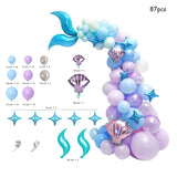 elvesmall Mermaid Balloon Garland Kit Mermaid Tail Purple Blue Balloons Mermaid Under The Sea Party Decor Girls Birthday Party Baby Shower