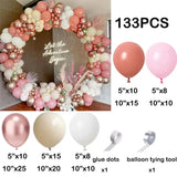 elvesmall White Balloons Garland Arch Kit Metalli Gold Confetti Latex Balloons Wedding Kids Birthday Party Baby Shower Decoration Supplies