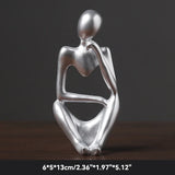 elvesmall Sand Color The Thinker Abstract Statues Sculptures Yoga Figurine Nordic Living Room Home Decor Decoration Maison Desk Ornaments
