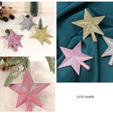 elvesmall 15cm Christmas Tree Top Sparkle Star Glittering Hanging Christmas Tree Topper Decoration Ornaments Home Decor (Pink)