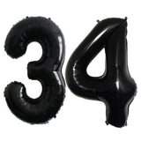 elvesmall 2pcs 40inch Huge Black Number Foil Balloons Birthday Party Decorations Adult Kids 10 11 12 15 20 25 30 45 50 60 Year Old Supplie