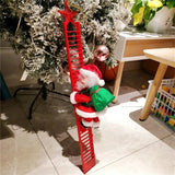 elvesmall  Electric Climbing Ladder Santa Claus Doll Toys Funny Christmas Ornaments Gift New Year Christmas Tree Hanging Home Decor Gifts