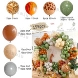 elvesmall Jungle Safari Green Balloon Garland Arch Kit Kids Birthday Party Supplies Deer Pattern Gold Latex Ballons Baby Shower Decoration