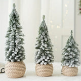 elvesmall Mini Christmas Tree Artificial Small Snow Pine Xmas Tree Decorations New Year Party Ornaments Gifts Home Table Decor