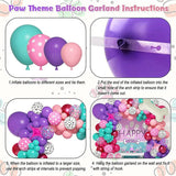 elvesmall 103Pcs Dog Paw Balloons  Balloon Birthday Balloons Garland Arch Kit for Boys Girls Pink Theme Birthday Party Decorations