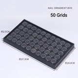 elvesmall 25/50 Grids Nail Art Decoration Storage Box Empty Plastic Nail Rhinestones Gems Case Container DIY Accessories For Nail Salon