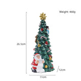 elvesmall Christmas Tree Santa Claus Snowman Set Decoration Resin Crafts House Holiday Gift Home Decor New Year