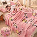elvesmall Girls Cartoon Strawberry Flannel Blanket Warm Bedspread Sheet Fuzzy Soft Fleece Plush Blankets For Bed Sofa Nap Shawl Blankets