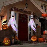 elvesmall Halloween Decoration Ghost Wind Tunnel LED Luminous Ghost Pendant Ghost Festival Hanging Ghost Venue Layout Props