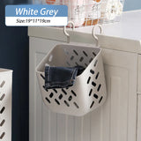 elvesmall Bathroom Folding Dirty Clothes Storage Basket Wall Mounted Hanging Portable Punch-Free Clothes Bucket Organizer Laundry Basket