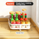 elvesmall  Rotatable Kitchen Storage Rack kitchen Accessories Spice Storage Rack Clean Storage 360 Degrees Rotatable Organizer Turntable