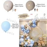 elvesmall Double Apricot Nude Balloon Garland Arch Kit Macaron Blue Kids Birthday Party Decor Latex Baby Shower Wedding Ballons Decoration