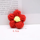 elvesmall 4.5cm Hand-knitted Flower Puff Flower Milk Cotton Wool Hand Hook Flower DIY Hairpin Clothing Accessory Shoes Hats Craft Supplies