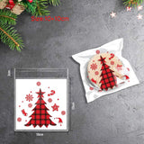 elvesmall 100pcs Christmas Cookie Candy Bags Self Adhesive Gift Packaging Biscuit Snack Bag New Year  Noel Navidad Xmas Party decor