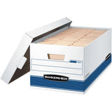 elvesmall Bankers Box File Storage Boxes with Lids, White, 12-Pack