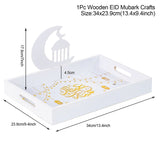 elvesmall Mubarak Decor Wooden Tray Ramadan Decoration for Home Islamic Muslim Party Decor Mubarak Ramadan Kareem Gift Eid Al Adha