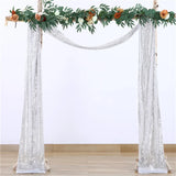 elvesmall 2PCS Arch Sequin Valance Outdoor Wedding Decoration Lawn Wedding Party Decorate Holiday Party Essential Sequin Decoration