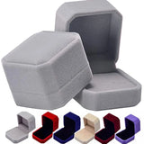elvesmall 6PCS Square Red Velvet Ring Box Jewelry Case Storage Organizer Gift Earrings Packaging Box Portable Travel Wedding Wholesale