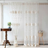 elvesmall Luxury Pearls Velvet Curtain for Living Room Embroidery Voile Drape Lace Wave Bottom Study Window Bedroom Custom