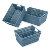 elvesmall Storage Tote Baskets - Set of 3  Berry Blue Organizer   Containers   Box