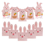 elvesmall  6pcs Cute Easter Bunny Candy Box Pink Rabbit Ear Chocolate Biscuit Gifts Packaging Boxes For Happy Easter Birthday Party Decor