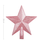 elvesmall 15cm Christmas Tree Top Sparkle Star Glittering Hanging Christmas Tree Topper Decoration Ornaments Home Decor (Pink)