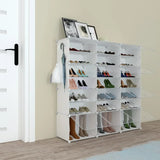 elvesmall Vanity Table for Makeup Set Bedroom Hallway 48 Pair Shoe Storage Cabinet With Door Expandable Plastic Shoe Shelves for Closet