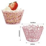 elvesmall 50 Pcs Laser Cut Hollow Cupcake Wrappers Baby Shower Muffin Cupcake Baking Cups Wedding Birthday Party Cake Decoration