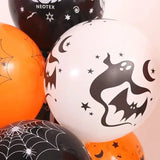 elvesmall 12 Inches Halloween Balloons Orange Pumpkin Ghost Latex Inflatable Balloons Kids Toys Halloween Party Decoration Supplies