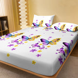 elvesmall Four Seasons Men and Women Simple Fashion Butterfly Print Sanding Bedspread Home Bedroom Hotel