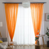 elvesmall Free Customization Sheer Tulle Curtains Shading Heat Insulation Pure Color Rod Pocket for Bedroom Living Room Voile Window