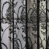 elvesmall 1PC Luxury Black Sheer Curtain for Living Room Voile Drape Kitchen Window Door Study Balcony Grommet Ring