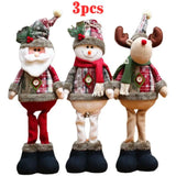 elvesmall Christmas Dolls Tree Decor New Year Ornament Reindeer Snowman Santa Claus Standing Doll Navidad Decoration Merry Christmas