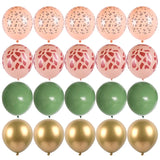 elvesmall 40pcs Green Balloons Set Chrome Metallic Confetti Ballon Jungle Safari Animal Birthday Party Decoration Wedding Balloon Garland