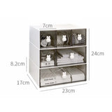 elvesmall Kawaii Ins Organizer Desktop Drawer Free Combination Storage Box Plastic Hairpin Makeup Cosmetics Desk Storage Organizer Rack