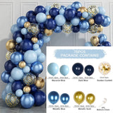 elvesmall Blue Metallic Balloons Garland Kit Gold Confetti Balloon Arch Birthday Party Decoration Kids Wedding Birthday Baby Shower Boy