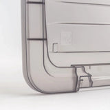 elvesmall 19 Quart Stack & Pull™ Clear Plastic Storage Box with Buckles, Gray, Set of 5