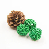 elvesmall 10PCS 3/4/5CM Round Shape Mutil Colors Rattan Ball Sepak Takraw For Christmas Birthday Party & Home Wedding Party Decoration